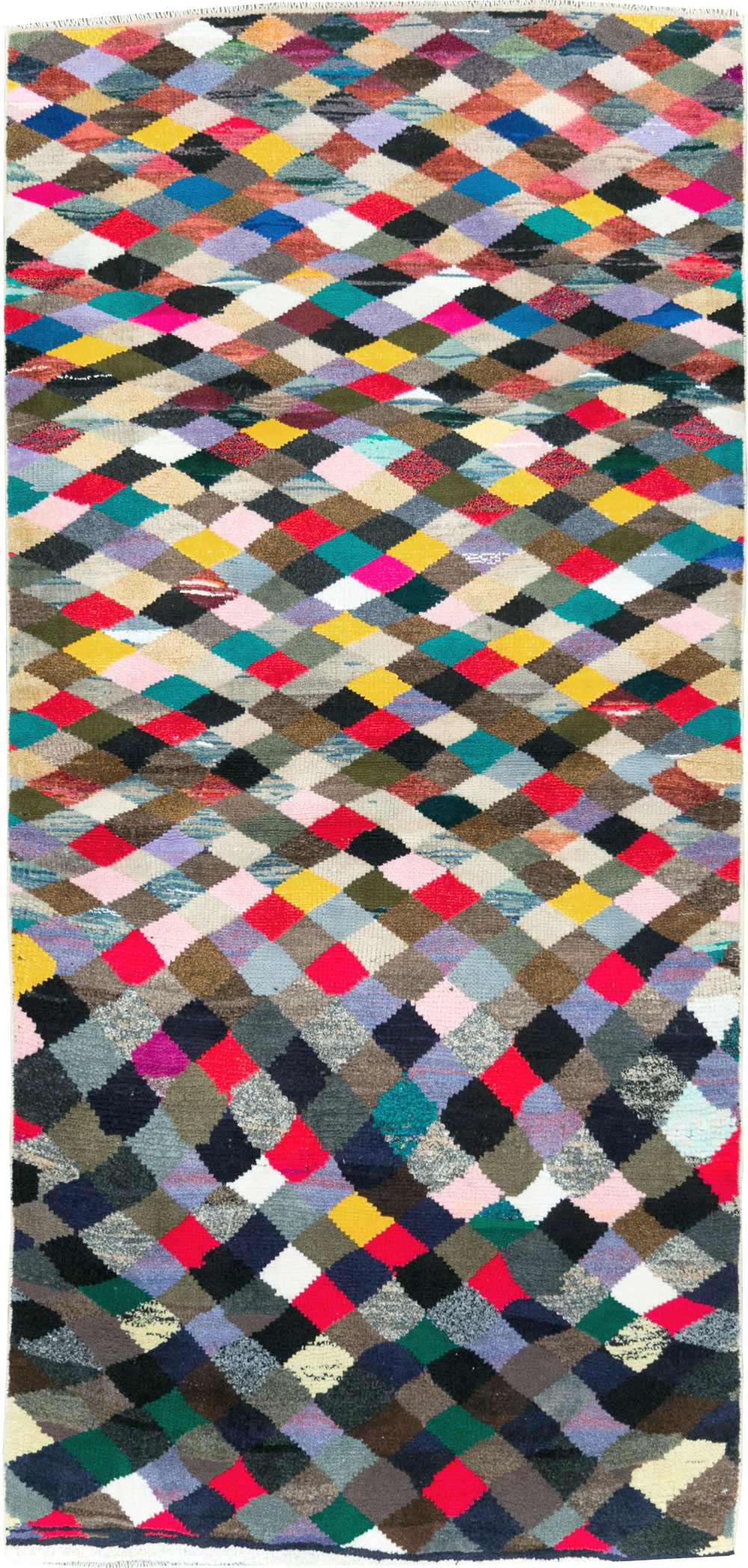 Vintage Persian Art Deco Style Shiraz Throw Rug, No.27387 - Staging