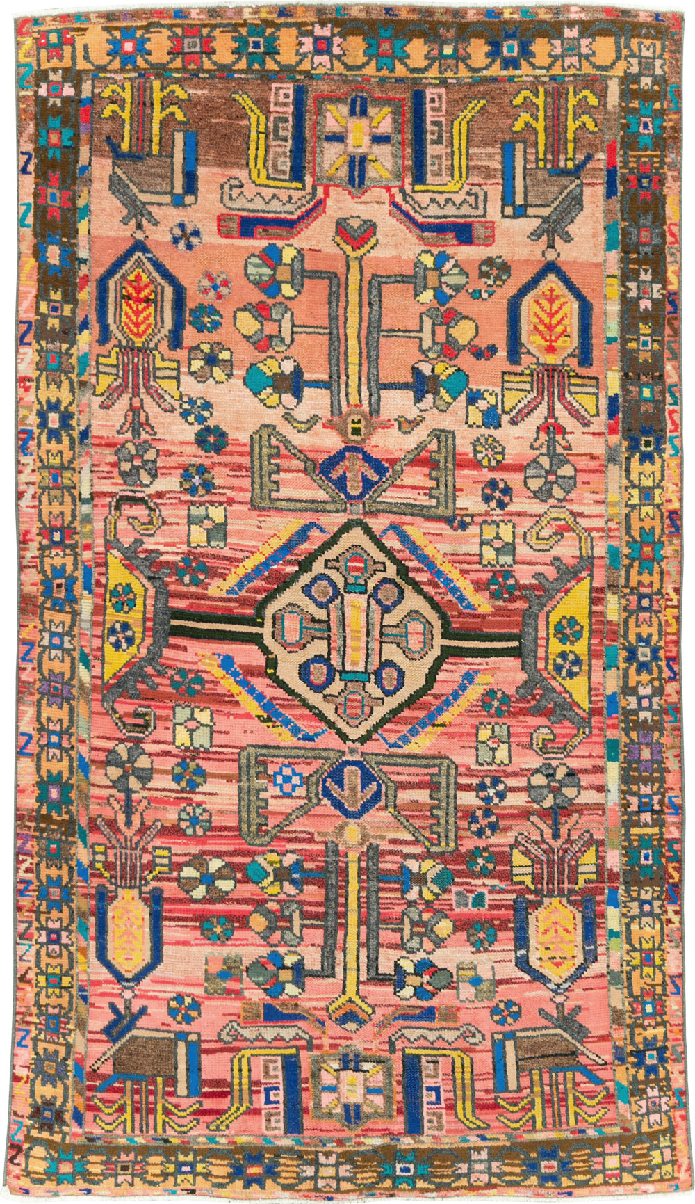 Vintage Persian Hamadan Rug, No.27392 - Staging
