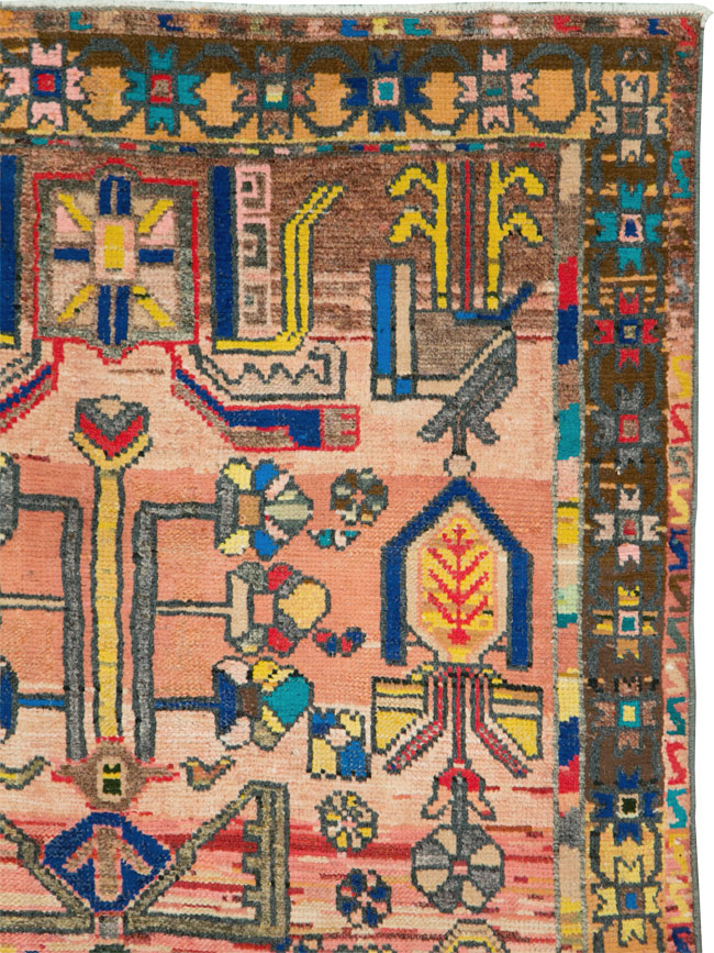 Vintage Persian Hamadan Rug, No.27392 - Staging