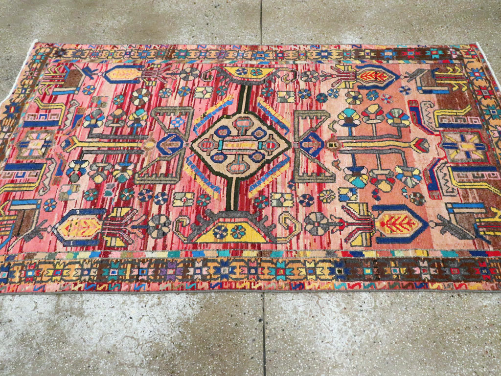 Vintage Persian Hamadan Rug, No.27392 - Staging