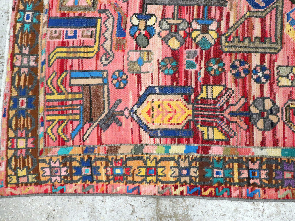 Vintage Persian Hamadan Rug, No.27392 - Staging