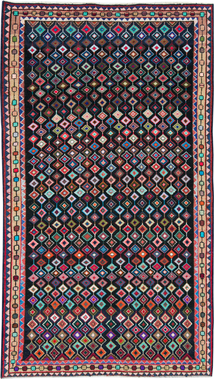 Vintage Persian Hamadan Rug, No.27393 - Staging