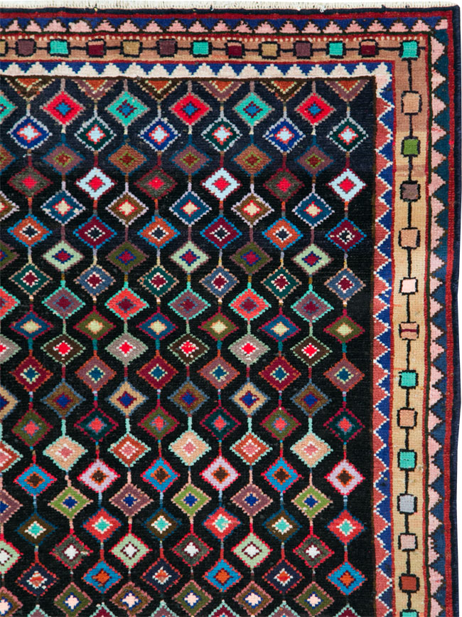 Vintage Persian Hamadan Rug, No.27393 - Staging