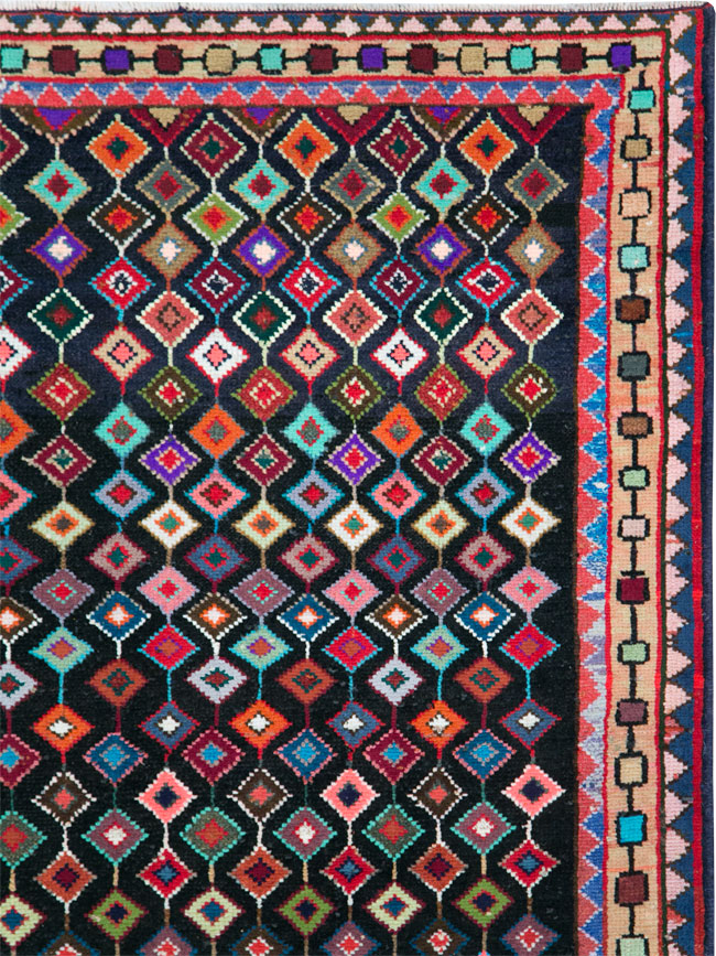 Vintage Persian Hamadan Rug, No.27393 - Staging