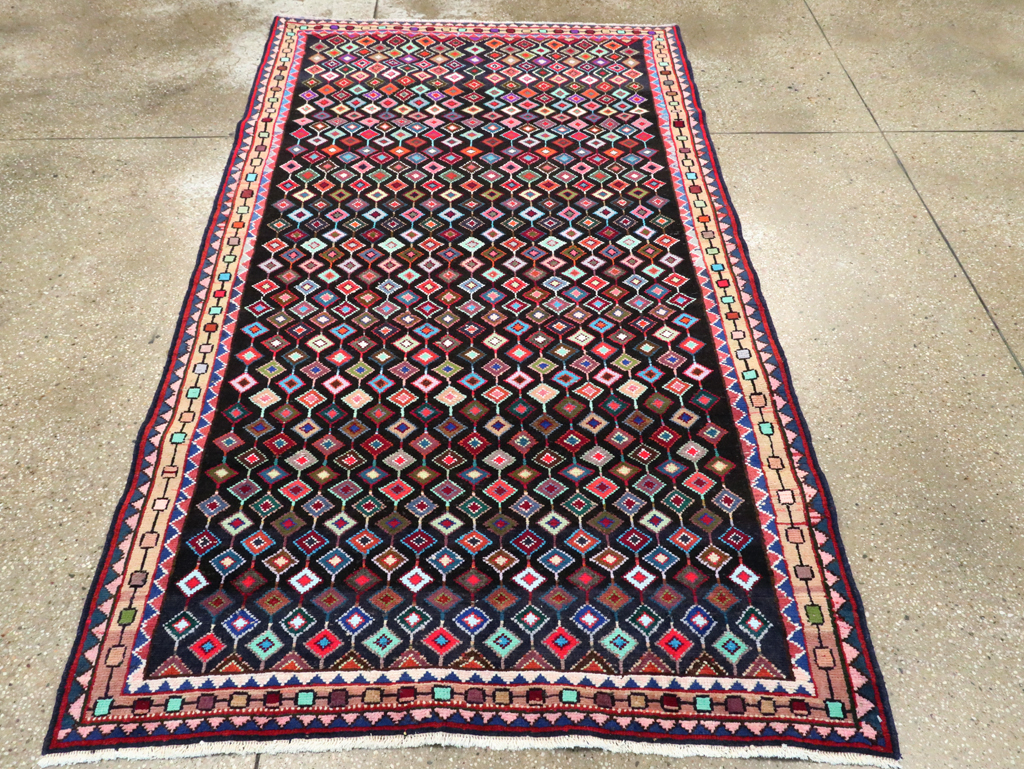 Vintage Persian Hamadan Rug, No.27393 - Staging