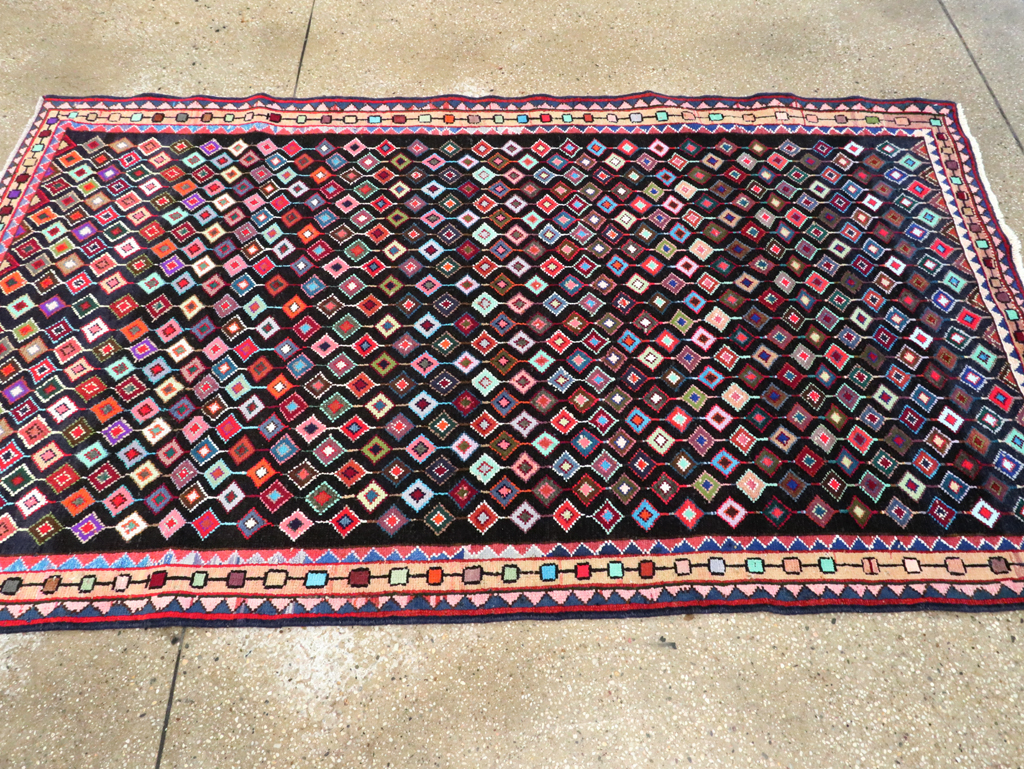 Vintage Persian Hamadan Rug, No.27393 - Staging