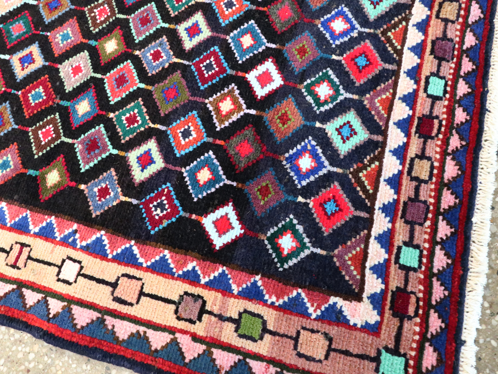 Vintage Persian Hamadan Rug, No.27393 - Staging