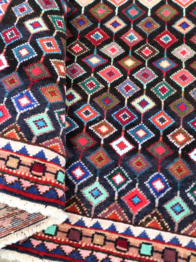 Vintage Persian Hamadan Rug, No.27393 - Staging