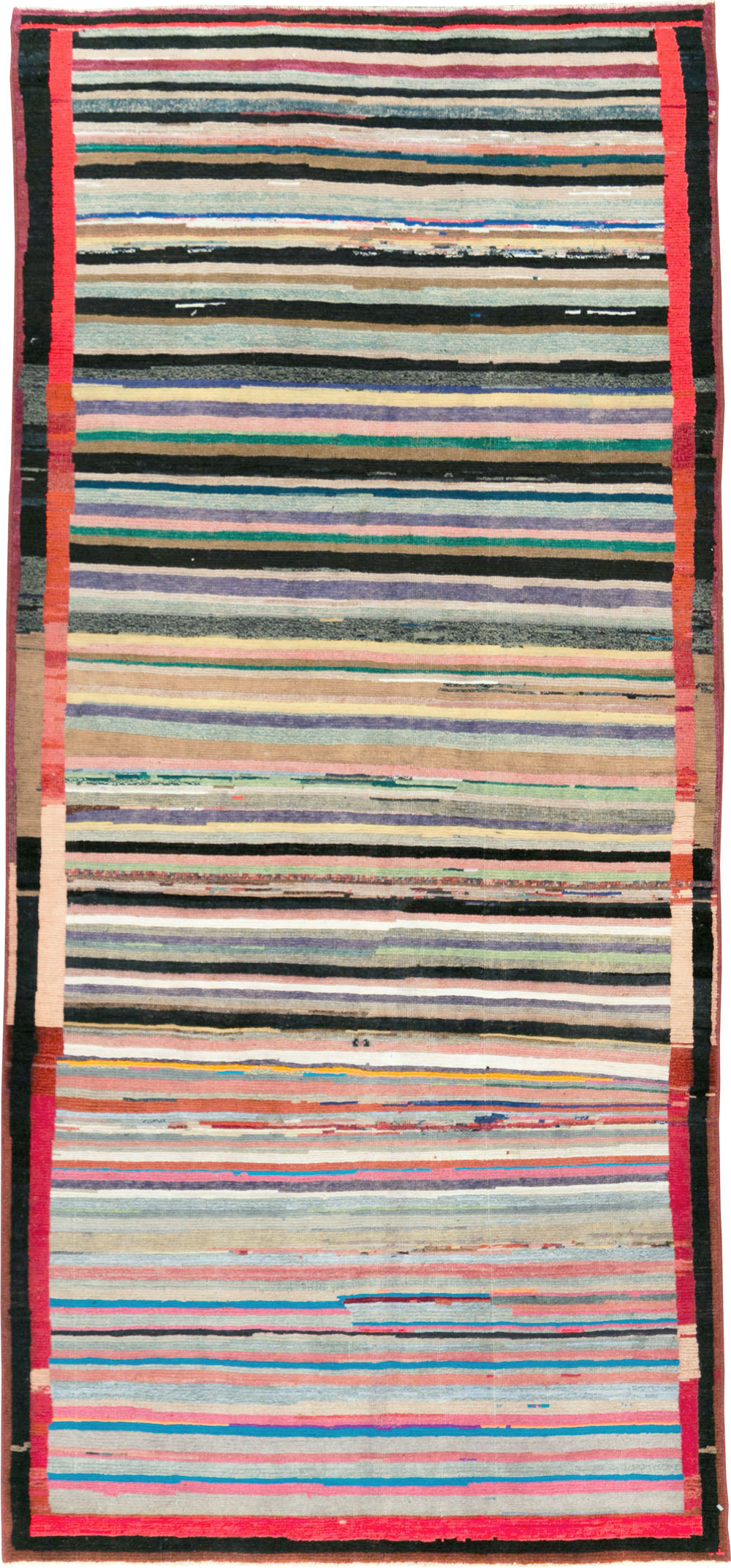 Vintage Persian Modern Style Mahal Throw Rug, No.27396 - Staging