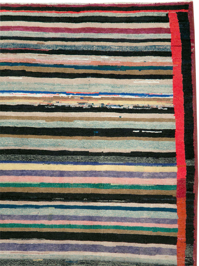 Vintage Persian Modern Style Mahal Throw Rug, No.27396 - Staging