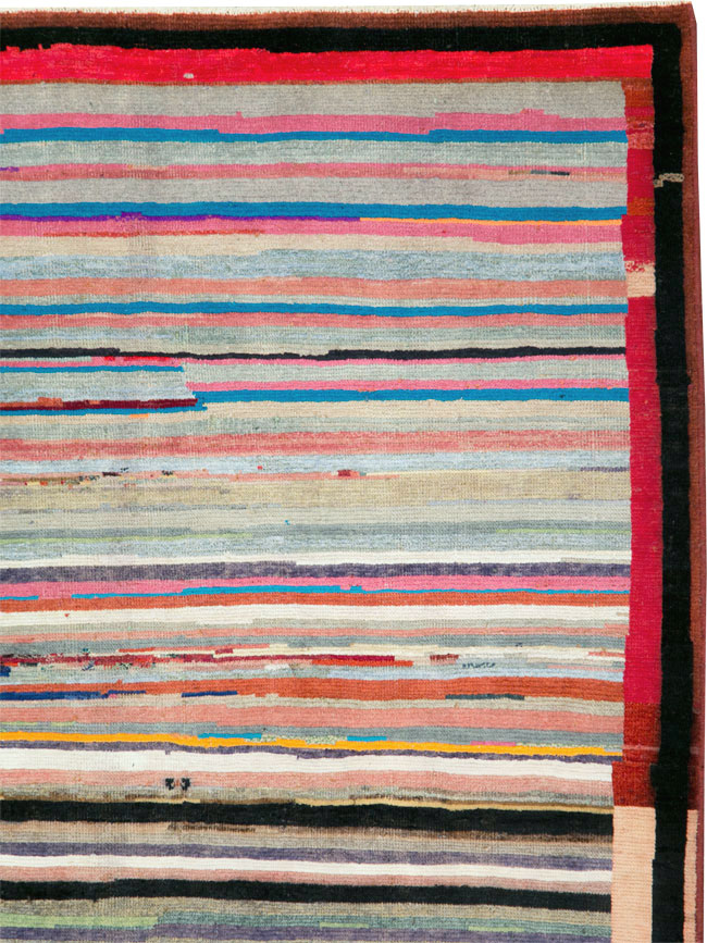 Vintage Persian Modern Style Mahal Throw Rug, No.27396 - Staging