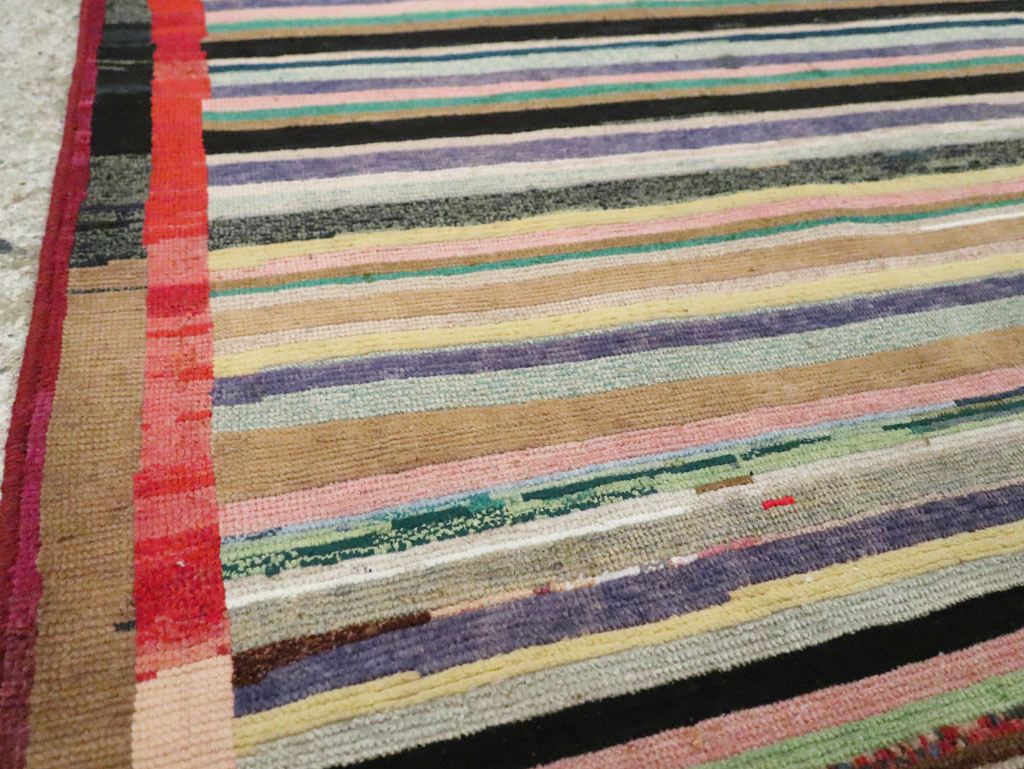 Vintage Persian Modern Style Mahal Throw Rug, No.27396 - Staging