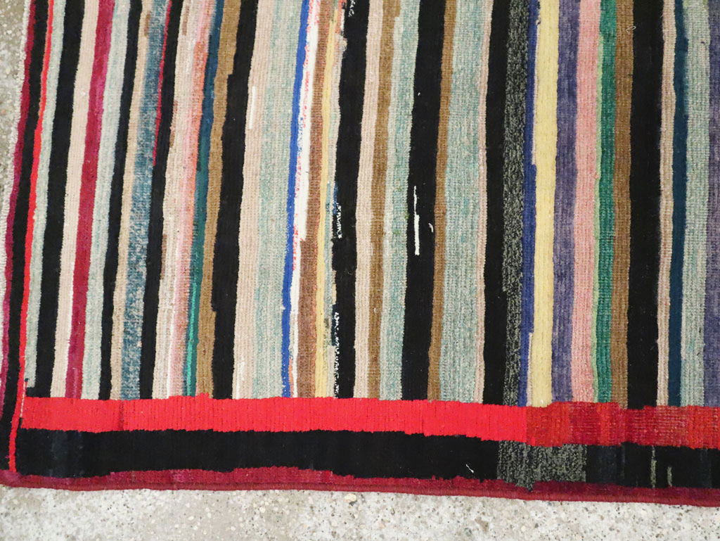 Vintage Persian Modern Style Mahal Throw Rug, No.27396 - Staging