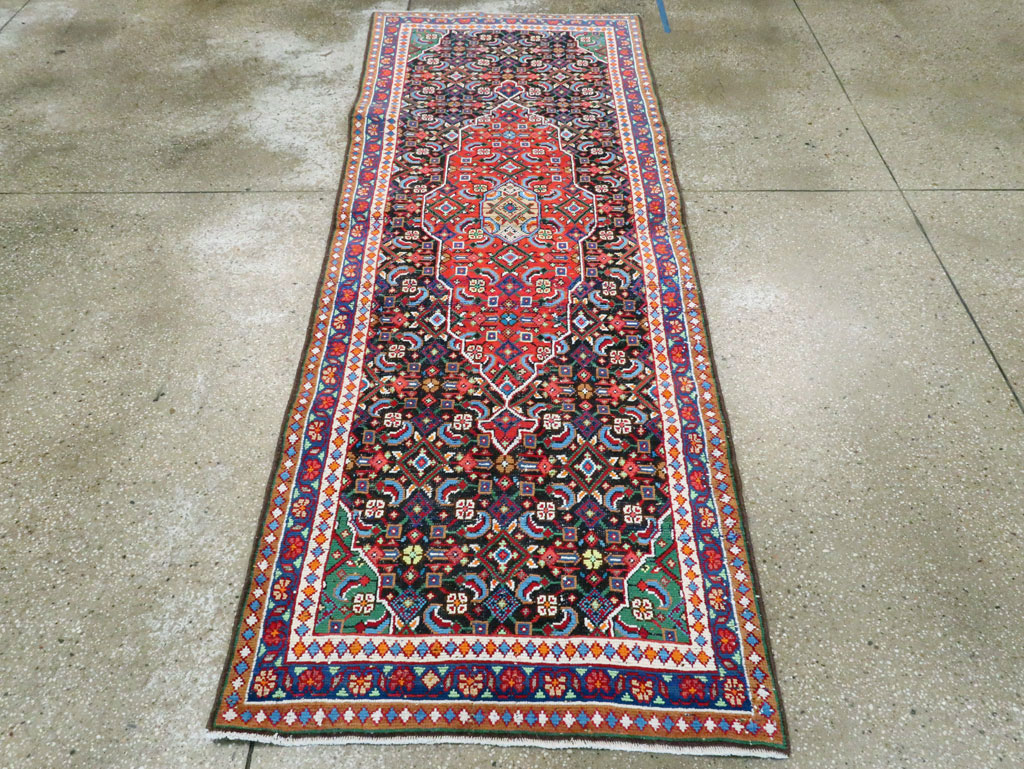 Vintage Persian Hamadan Runner, No.27397 - Staging