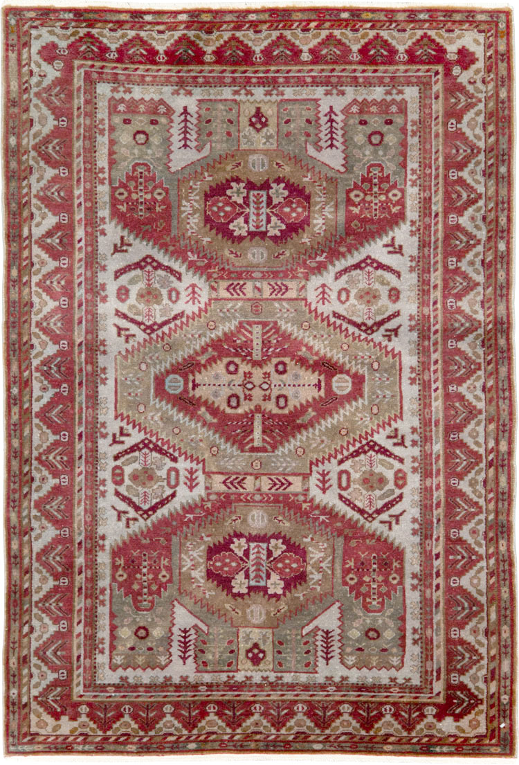 Vintage Persian Ardabil Throw Rug, No.27415 - Staging