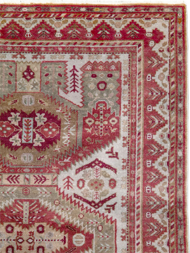 Vintage Persian Ardabil Throw Rug, No.27415 - Staging
