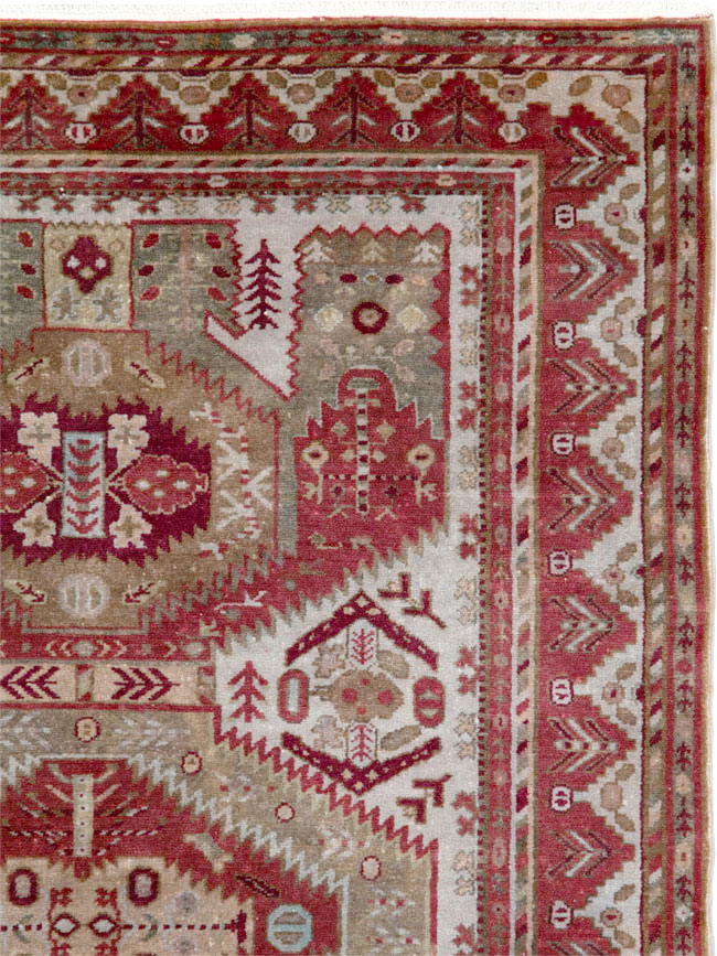 Vintage Persian Ardabil Throw Rug, No.27415 - Staging