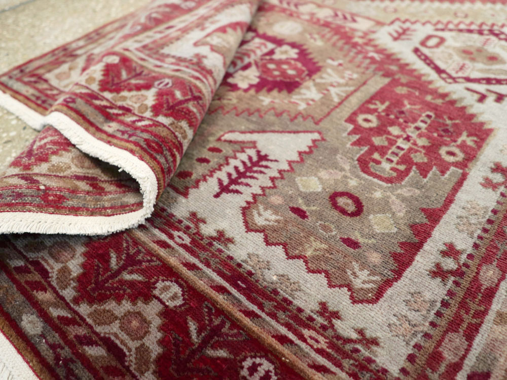 Vintage Persian Ardabil Throw Rug, No.27415 - Staging