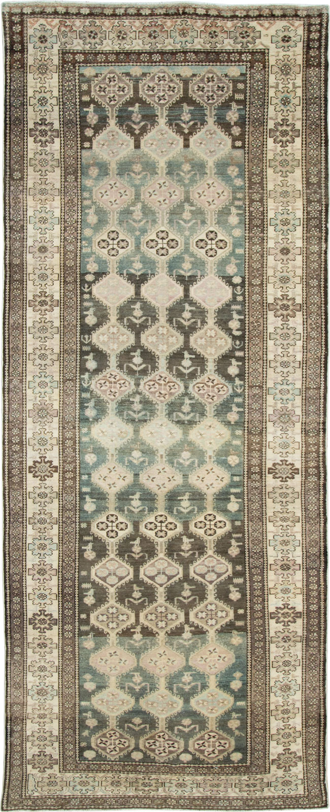 Vintage Persian Kurd Gallery Carpet, No.27418 - Staging