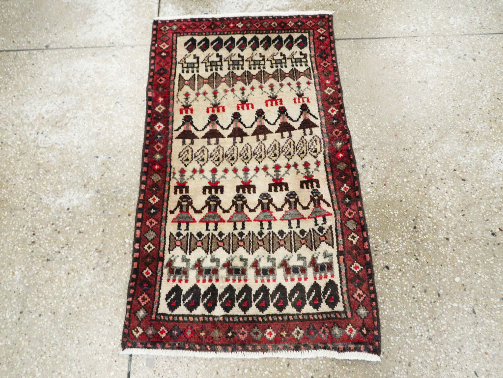 Vintage Persian Baluch Rug, No.27419 - Staging