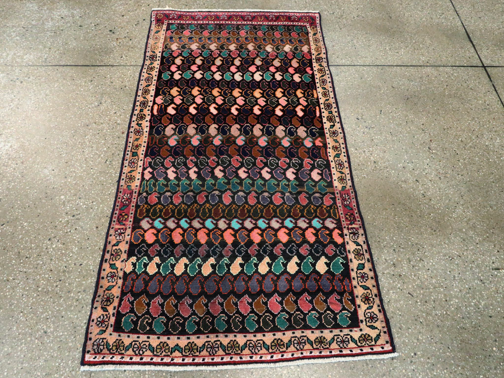 Vintage Persian Hamadan Rug, No.27425 - Staging