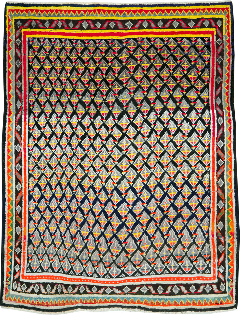 Vintage Persian Malayer Square Throw Rug, No.27428 - Staging