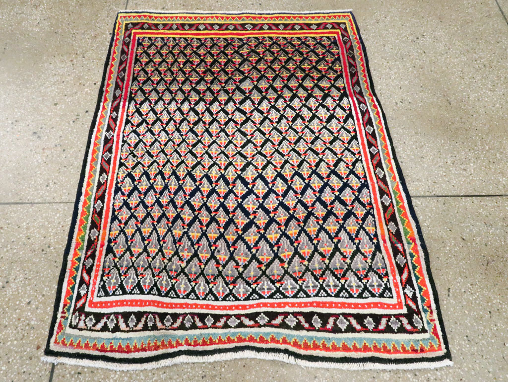Vintage Persian Malayer Square Throw Rug, No.27428 - Staging