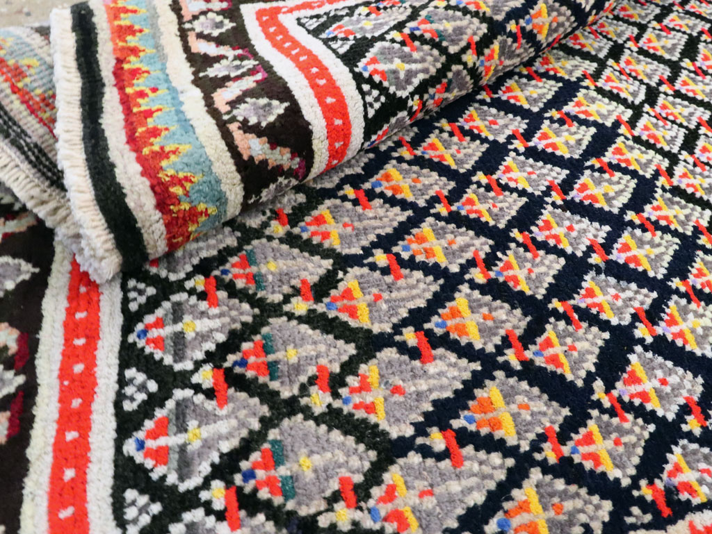 Vintage Persian Malayer Square Throw Rug, No.27428 - Staging