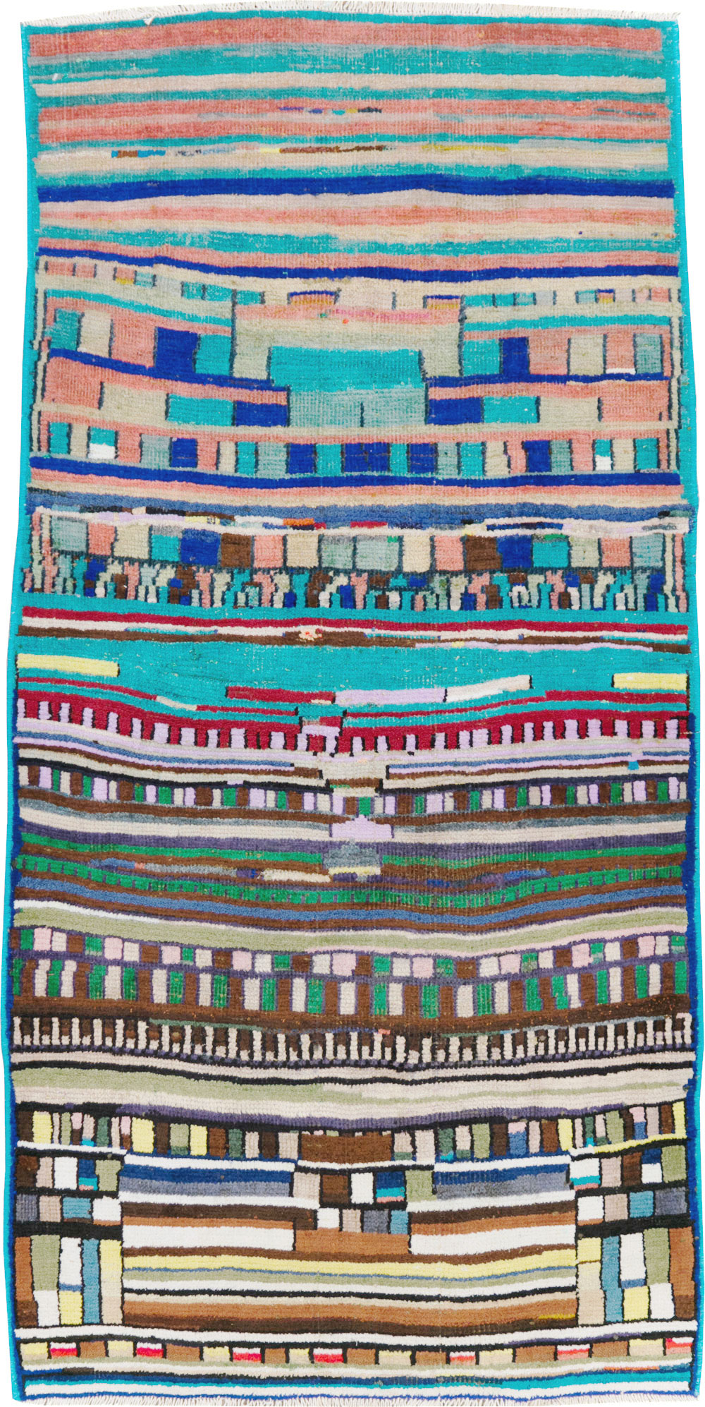 Vintage Persian Mahal Throw Rug, No.27433 - Staging