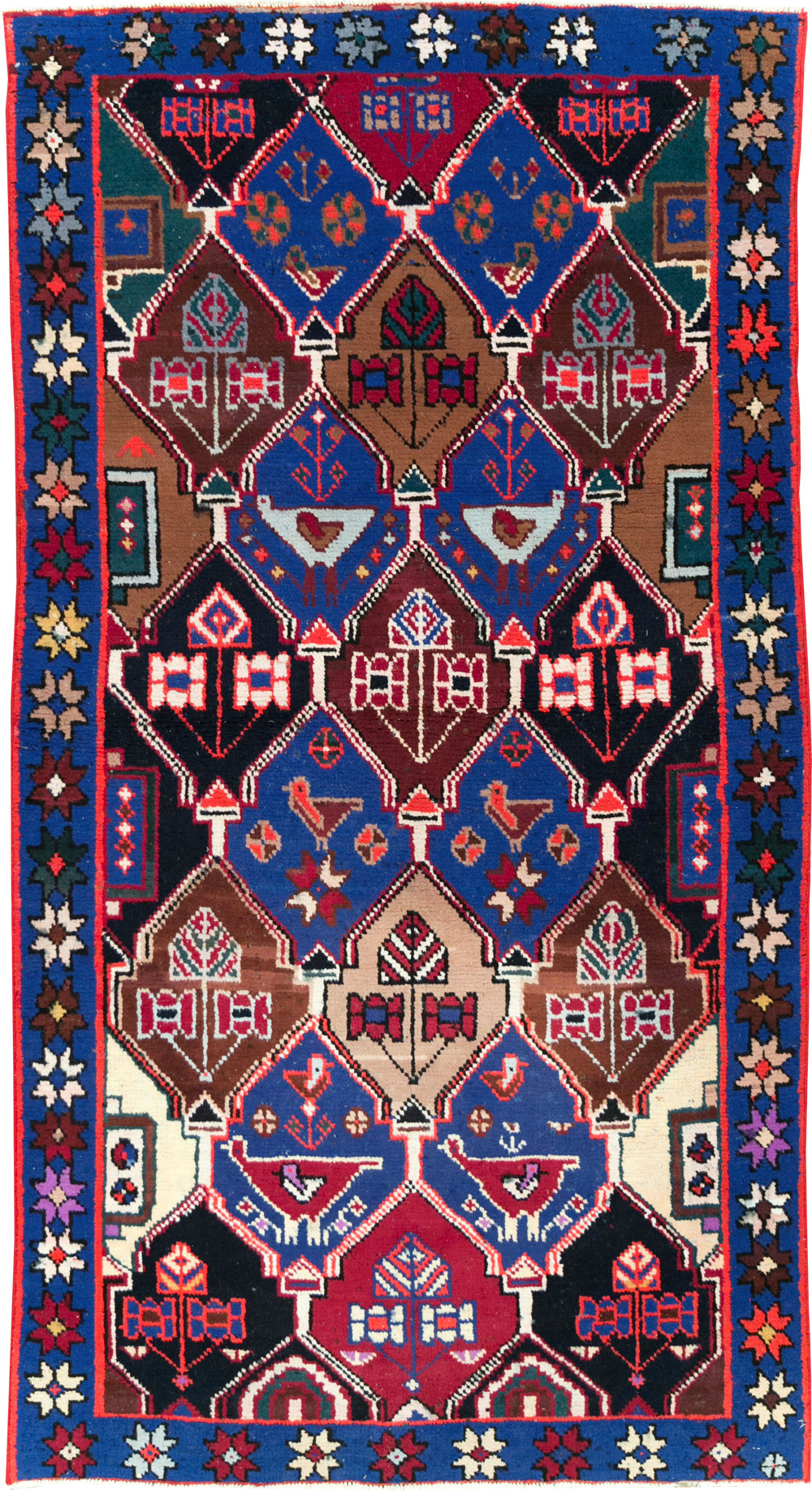 Vintage Persian Hamadan Rug, No.27436 - Staging