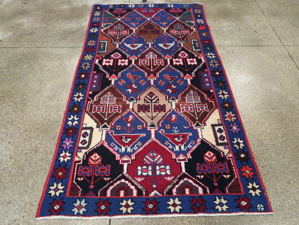 Vintage Persian Hamadan Rug, No.27436 - Staging