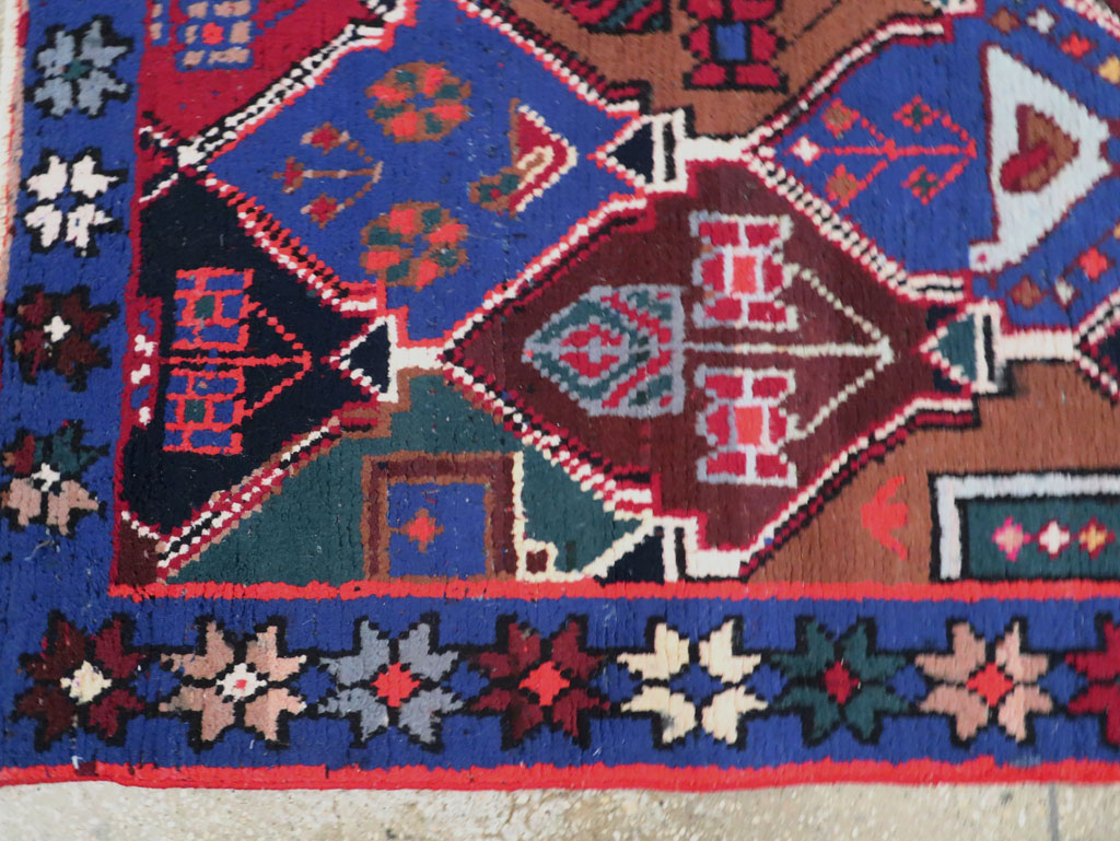 Vintage Persian Hamadan Rug, No.27436 - Staging