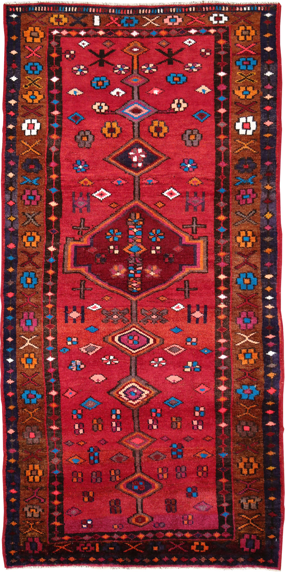 Vintage Persian Hamadan Rug, No.27443 - Staging