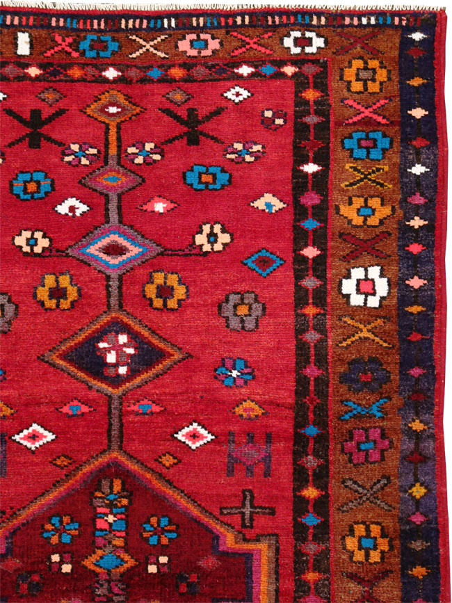 Vintage Persian Hamadan Rug, No.27443 - Staging