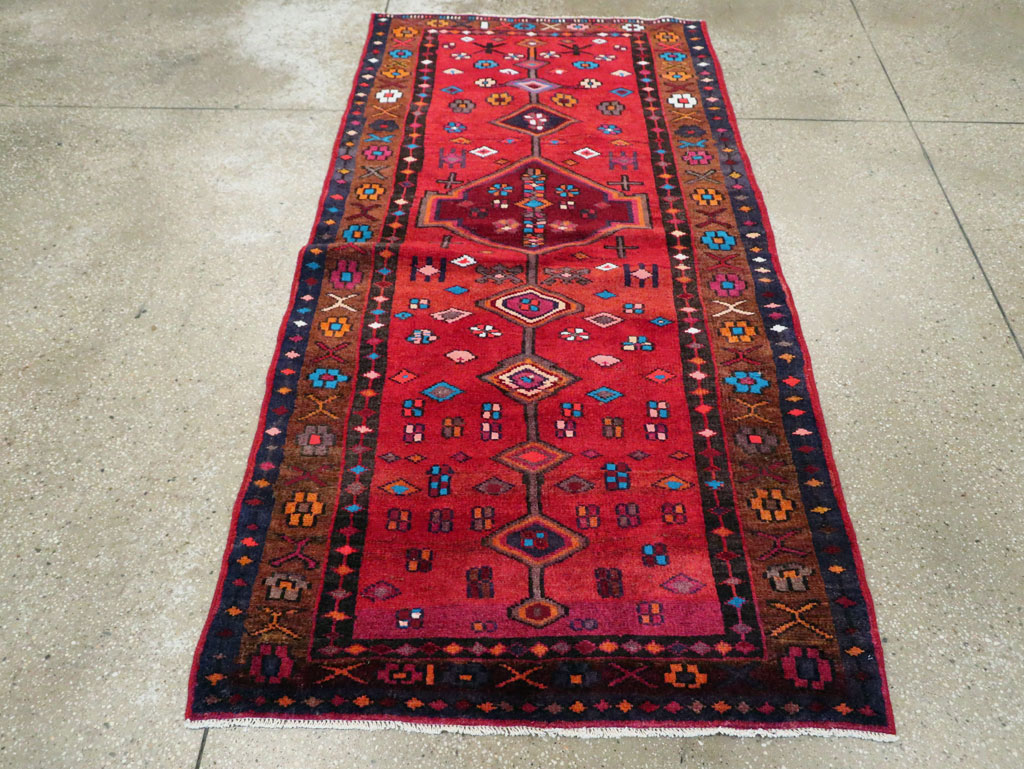 Vintage Persian Hamadan Rug, No.27443 - Staging