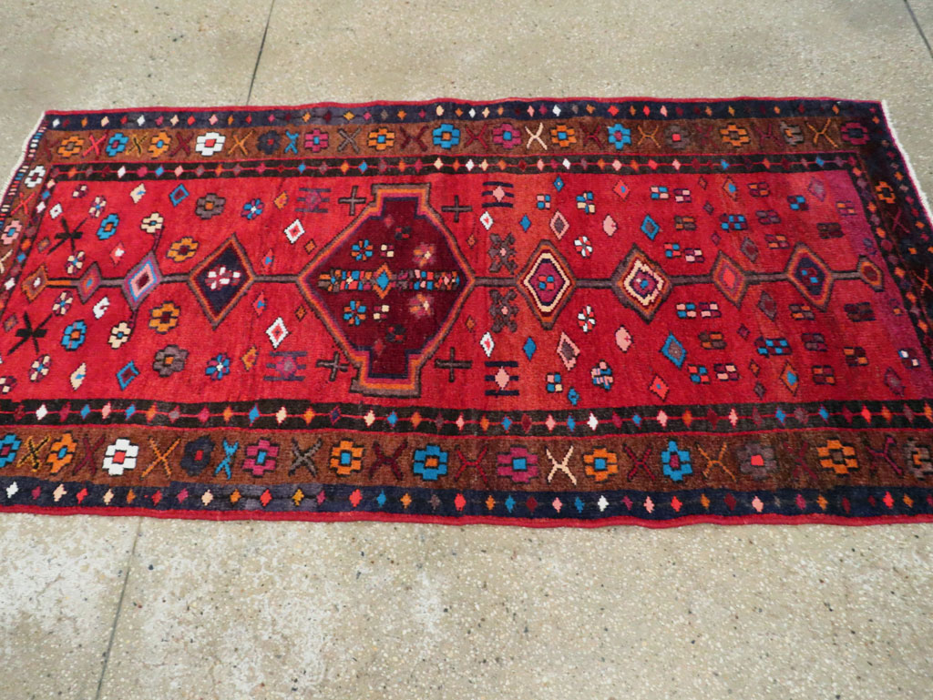 Vintage Persian Hamadan Rug, No.27443 - Staging