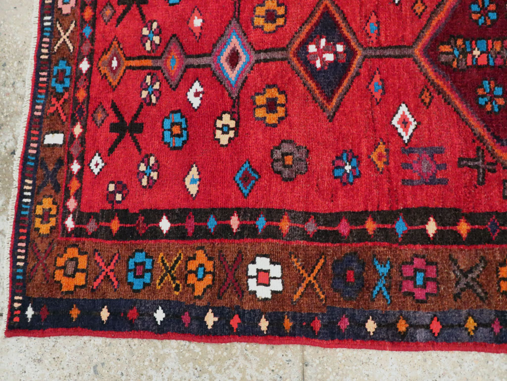 Vintage Persian Hamadan Rug, No.27443 - Staging
