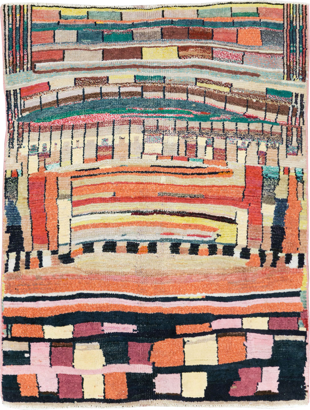 Vintage Persian Gabbeh Rug, No.27445 - Staging