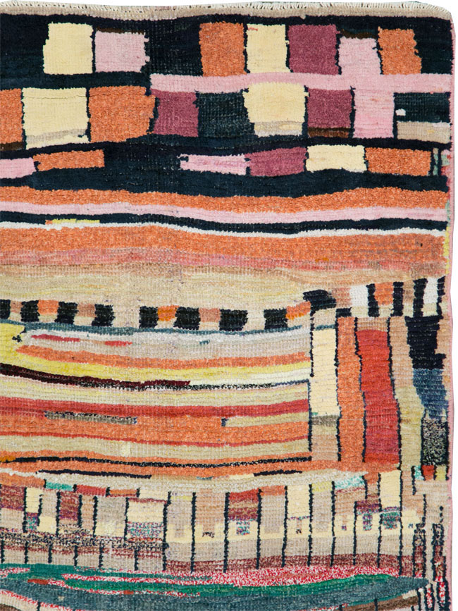 Vintage Persian Gabbeh Rug, No.27445 - Staging