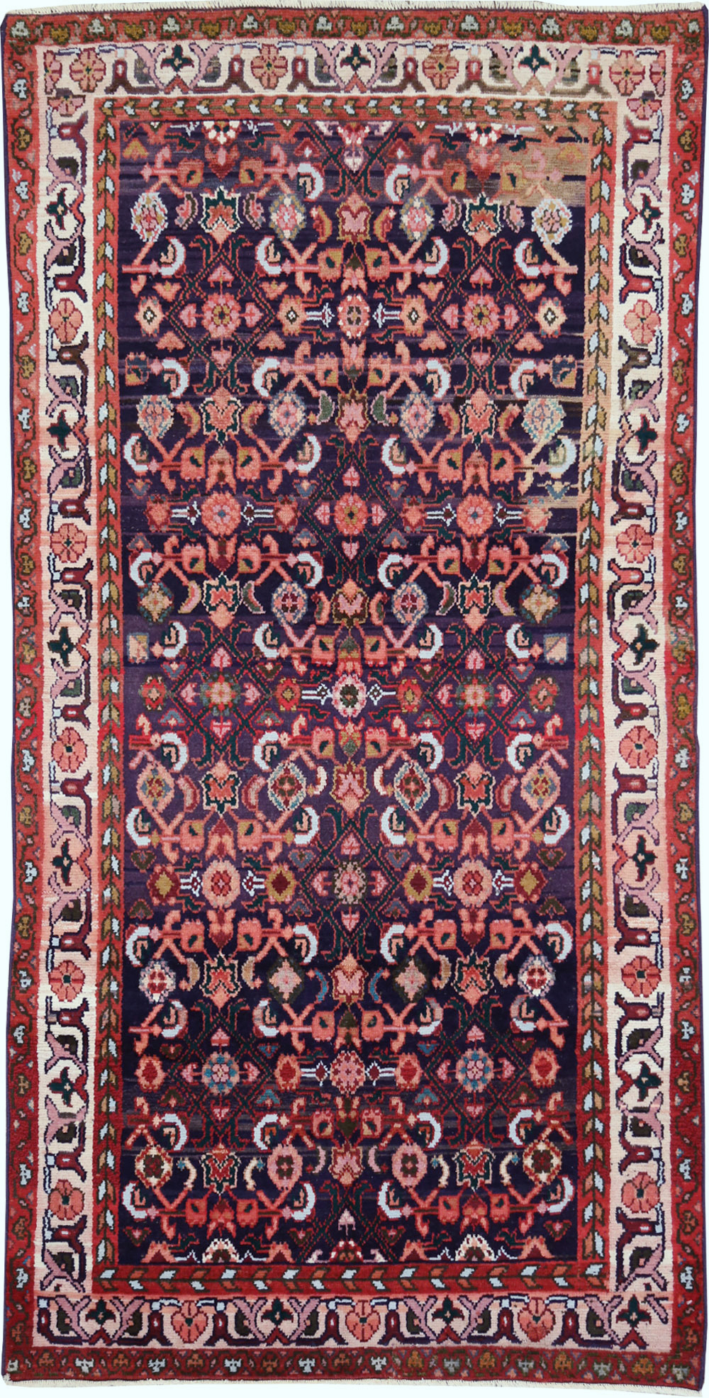Vintage Persian Hamadan Rug, No.27446 - Staging