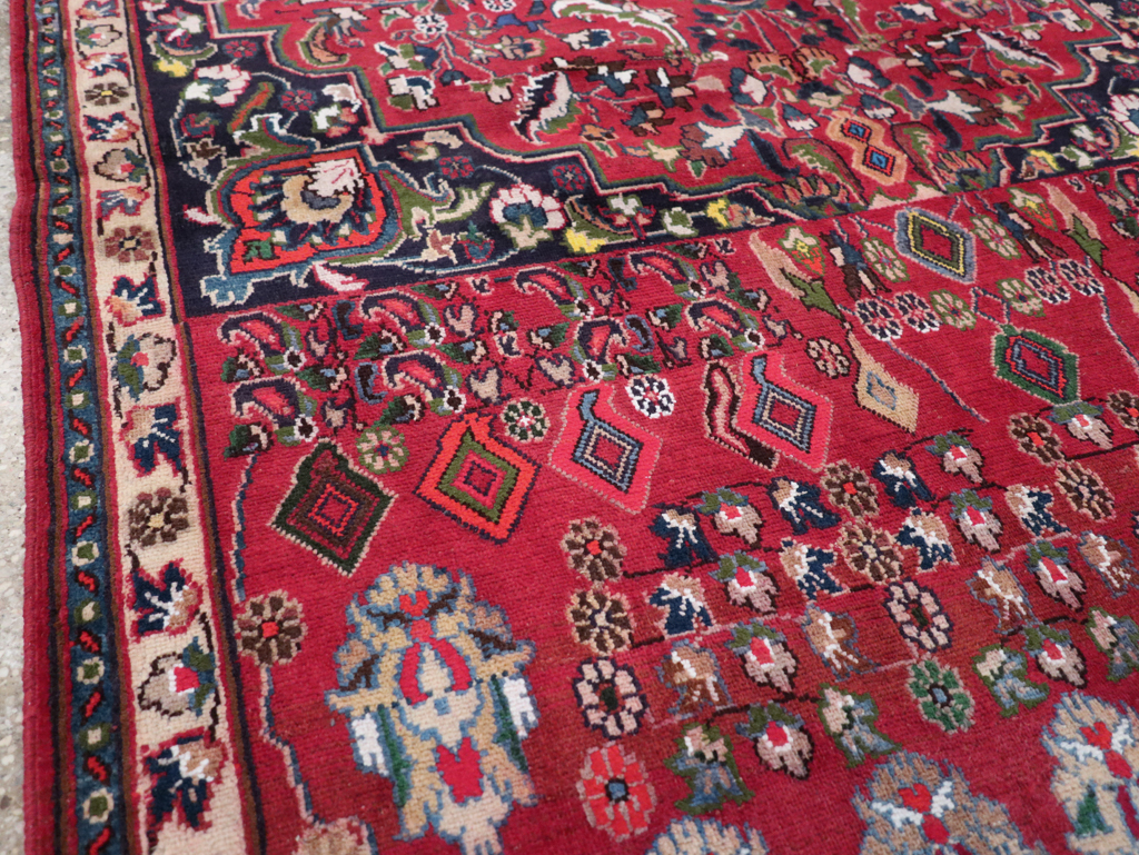 Vintage Persian Mashad Accent Rug, No.27448 - Staging