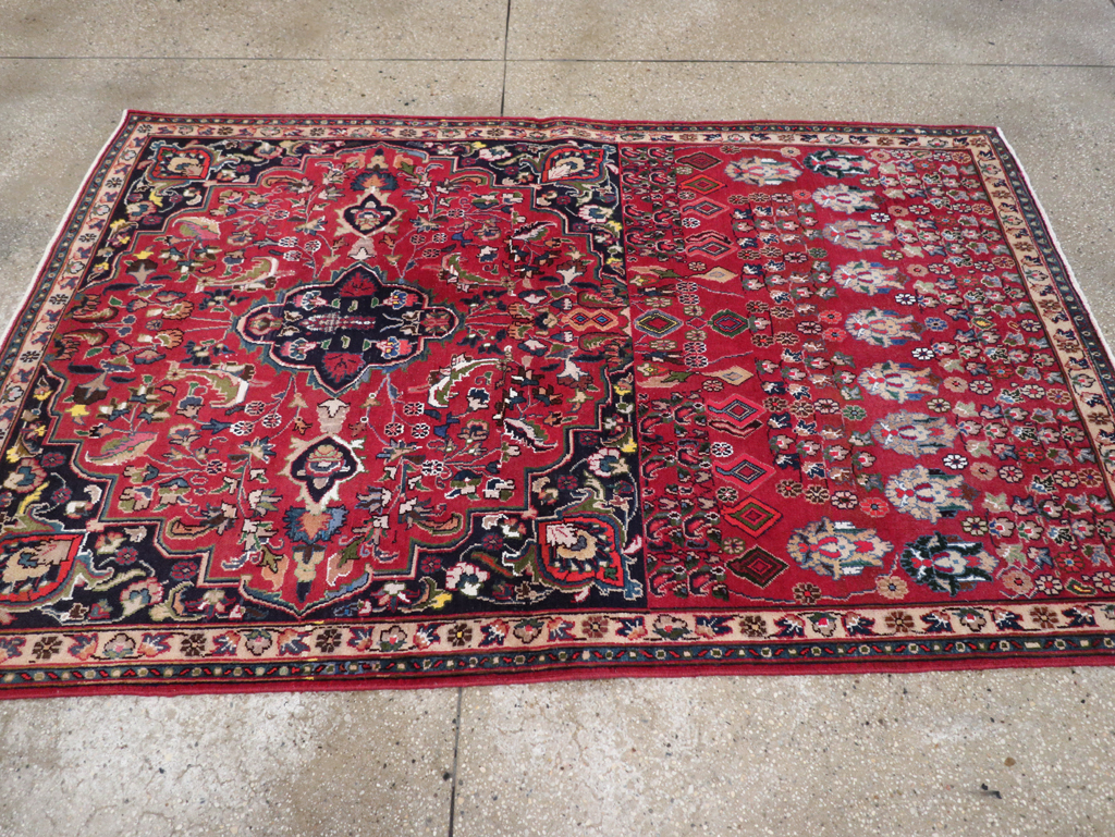 Vintage Persian Mashad Accent Rug, No.27448 - Staging