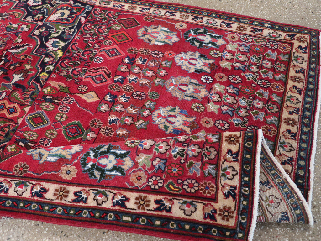 Vintage Persian Mashad Accent Rug, No.27448 - Staging