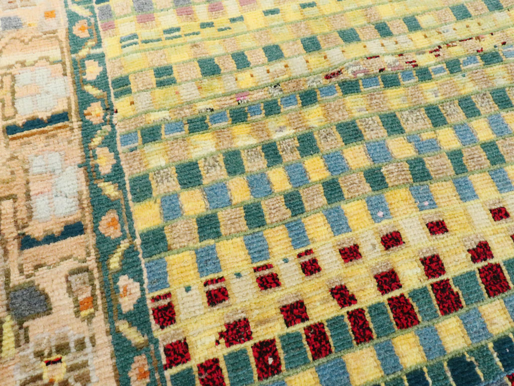 Vintage Persian Modern Style Hamadan Throw Rug, No.27451 - Staging