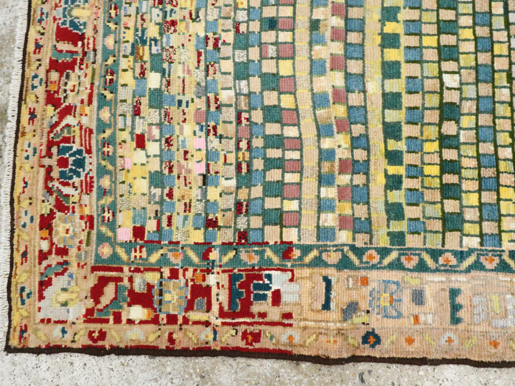 Vintage Persian Modern Style Hamadan Throw Rug, No.27451 - Staging