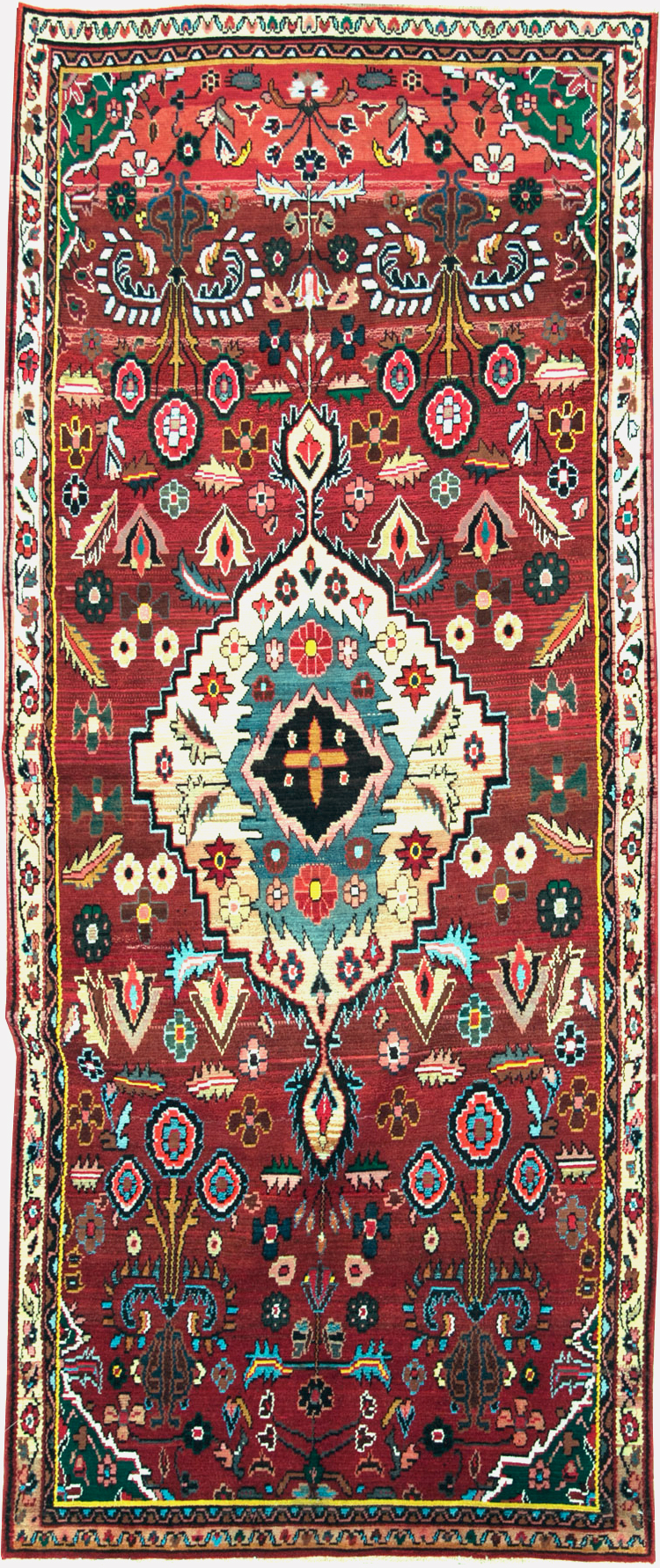 Vintage Persian Hamadan Rug, No.27458 - Staging