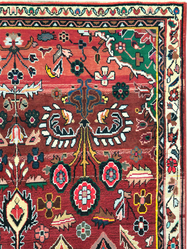 Vintage Persian Hamadan Rug, No.27458 - Staging