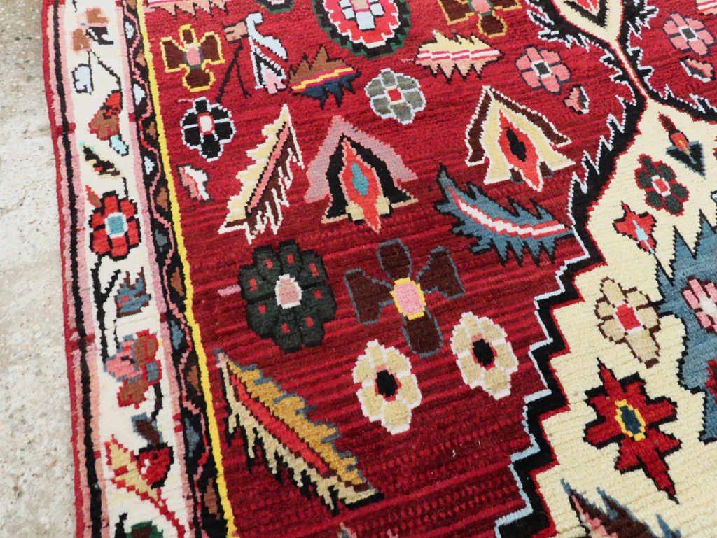 Vintage Persian Hamadan Rug, No.27458 - Staging