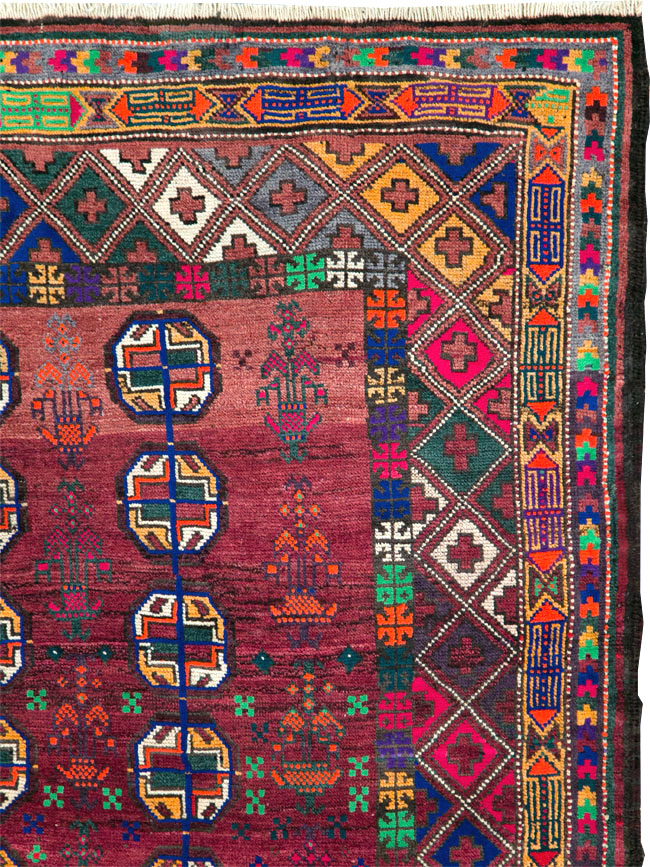 Vintage Persian Baluch Rug, No.27463 - Staging
