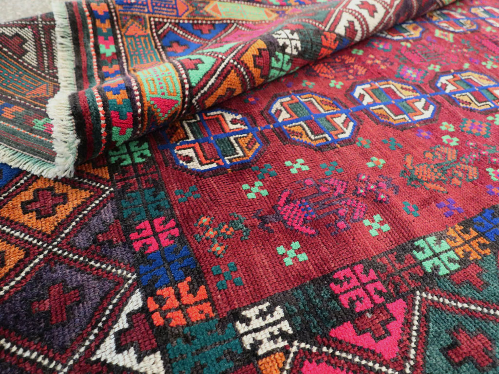 Vintage Persian Baluch Rug, No.27463 - Staging